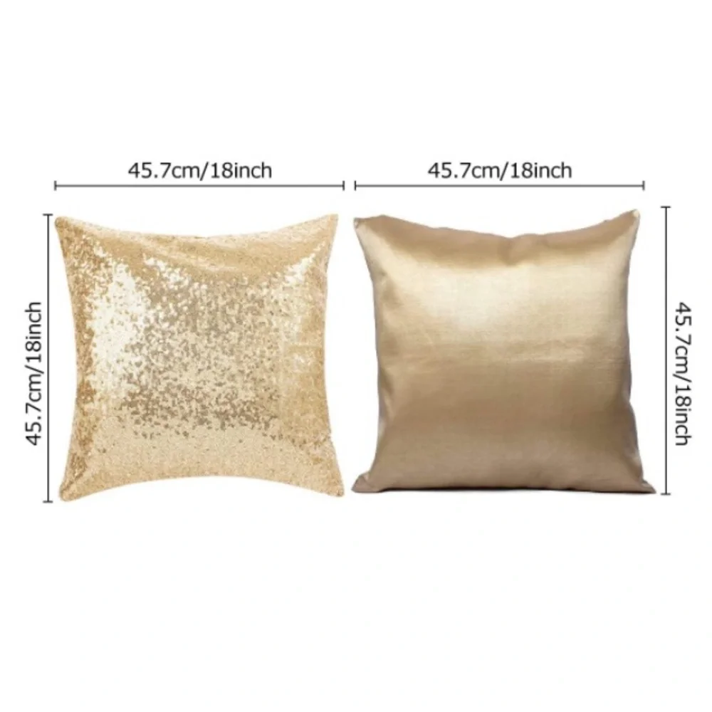 Luxury Home | Elegant Chic Gold Sequin High End Throw Pillow Cover Set